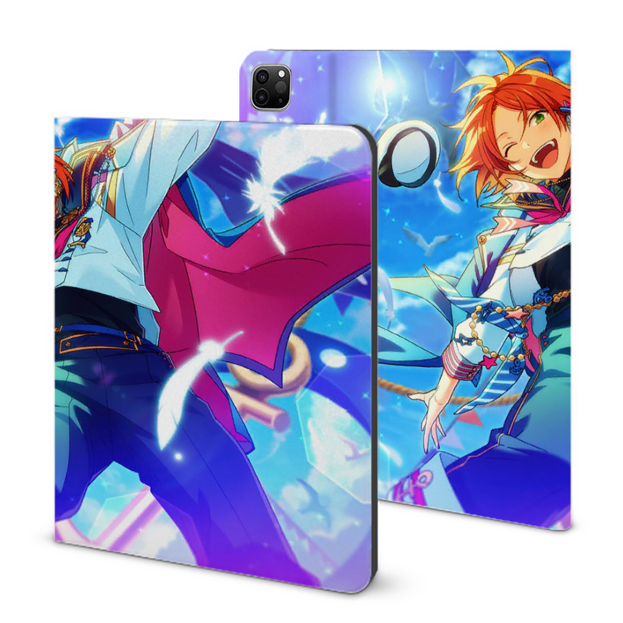 （画像用） あんさんぶるスターズ! Ensemble Stars IPad ケース ブック型 PUレザー TPU 耐衝撃 軽量 薄型 ペン収納なし 全面保護 IPad 各モデル対応
